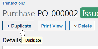 Duplicate Purchase